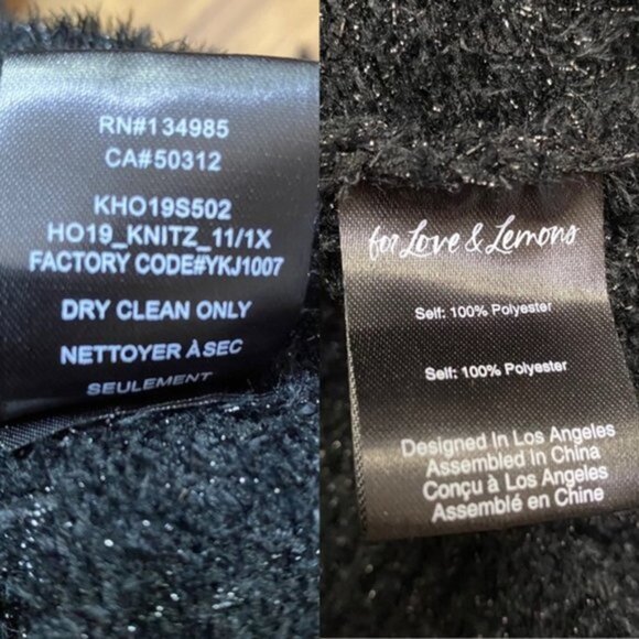 NWT For Love & Lemons Jacques Fuzzy Hoodie Sweatshirt Women Size Small - Picture 9 of 9